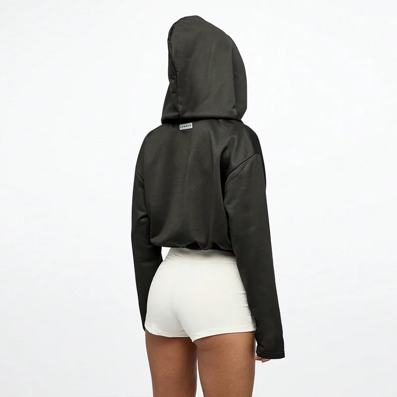 الأزياء الأوروبية الأمريكية مثير فضفاض عارضة الملابس النسائية بلون منخفضة الرقبة يتأرجح طوق بأكمام طويلة قصيرة مقنعين #3