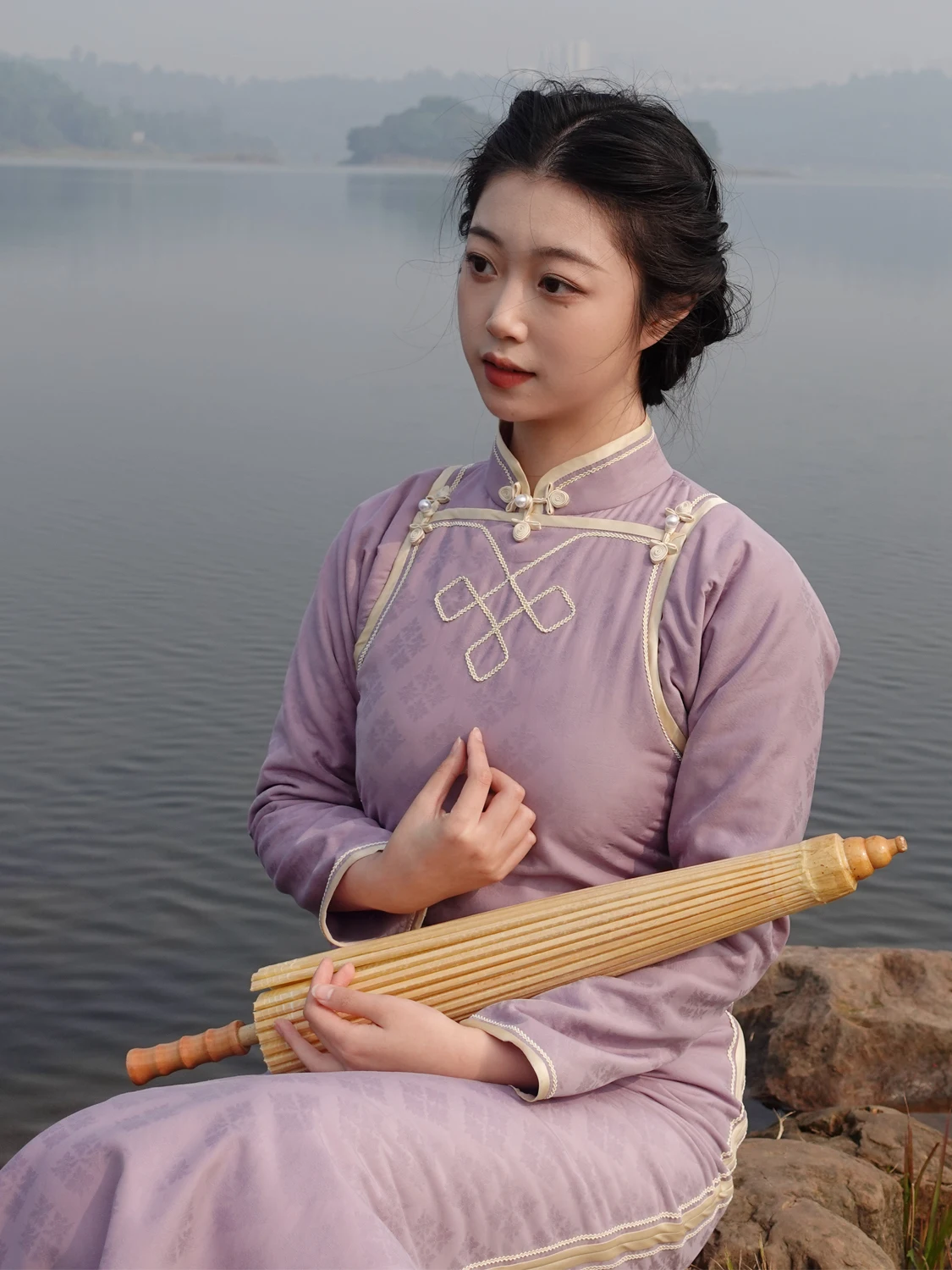 

Зимняя флисовая куртка Dai Zining: новая фиолетовая модель с подкладкой, теплая, в ретро-стиле, для повседневной носки, с длинными рукавами