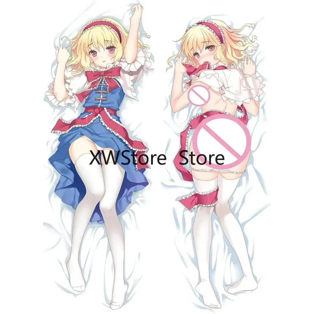 New Style DIY Anime Custom Dakimakura Alice Margatroid Touhou Project Sexy Girl Cosplay Costume Hing Body Pillow Cover Case