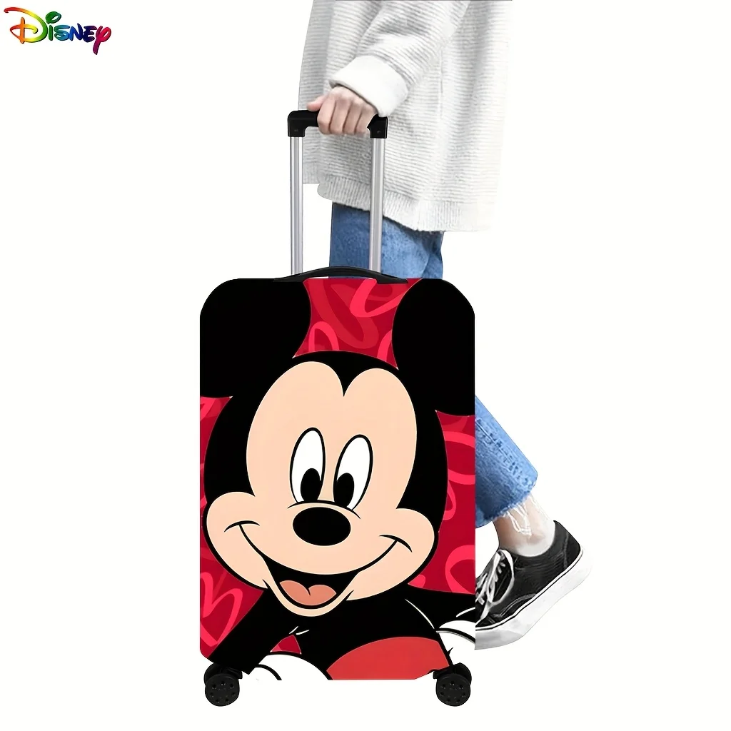 

1 Mickey Mouse cartoon pattern suitcase cover - dustproof elastic fabric, durable luggage cover, suitable for men and women