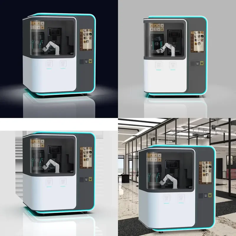 for High End AI Intelligent Automatic 24 Hour Robotic Arm Smart Touchscreen Display APP Order Coffee Vending Machine Barista