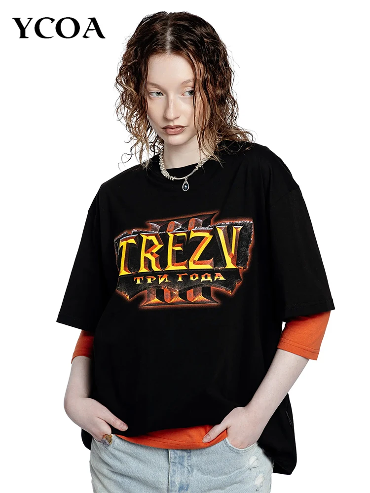 

Men's T-Shirt TREZV REFORGED Graphic Cotton Oversized Vintage Harajuku Short Sleeve Tops Tees Aesthetic Y2k Streetwear Clothing