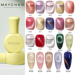 MAYCHAO – vernis à ongles UV, Gel magnétique, Semi-Permanent, à trempage, effet pailleté, œil de chat, pour Nail Art, 10ml