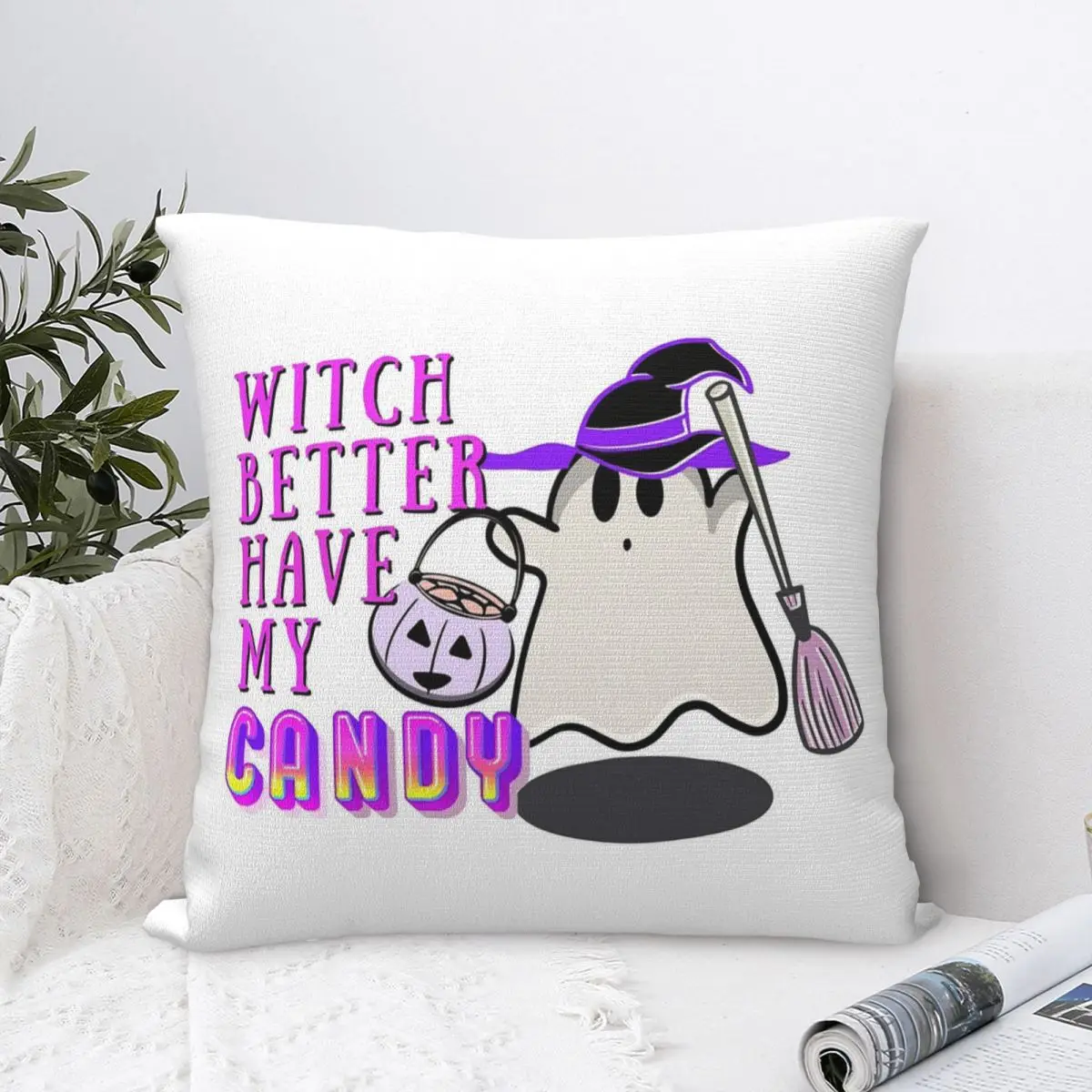 Witch Better Have My Candy.Halloween Pillowcase Cushion Comfort Throw Pillow Sofa Decorative Cushions Used for Home Living Room