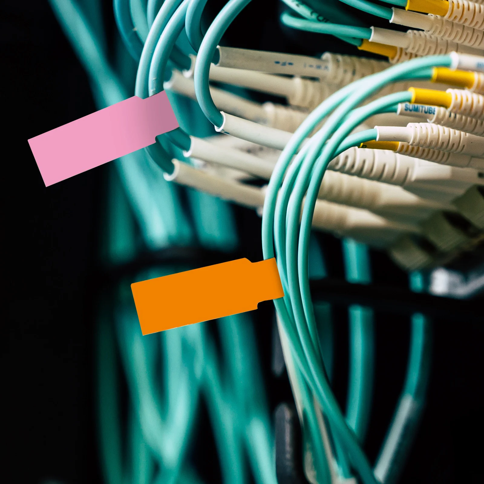 

14 листов красочных самоклеящихся этикеток для кабелей, надежные бирки для проводов для офиса и домашней организации кабелей