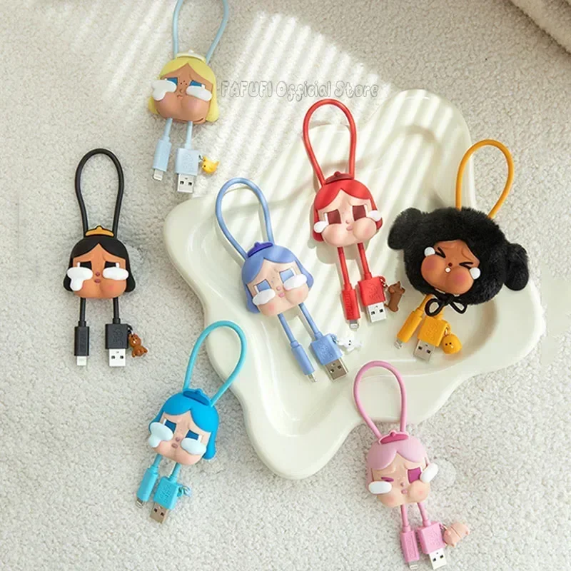 

POP MART CRYBABY Encounter Yourself Series, милая аниме-фигурка, глухая коробка с кабелем для передачи данных, коллекционные украшения для iPhone, подарок