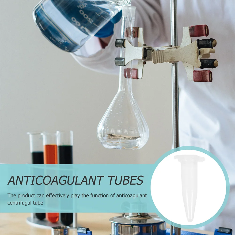 

500 Pcs Clear Tubes Laboratory Test Storage Conical Plastic Liquid Container