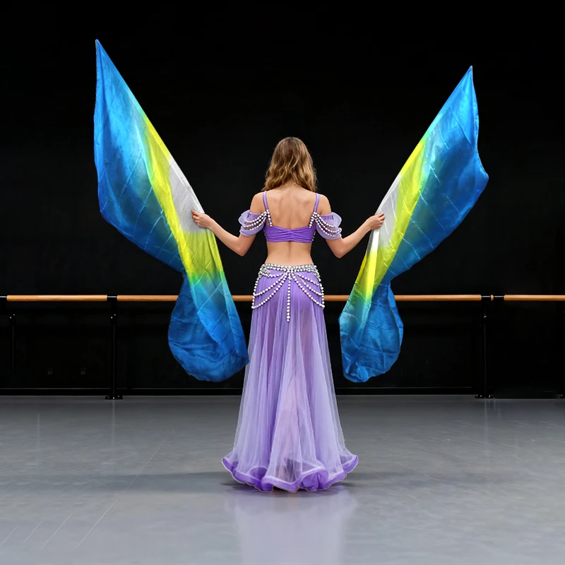 1/2pcs Praise Dance Worship Flags 100% Real Silk  Veils Angel Wing Flag Church Praise Banner Outdoor Practice Performance