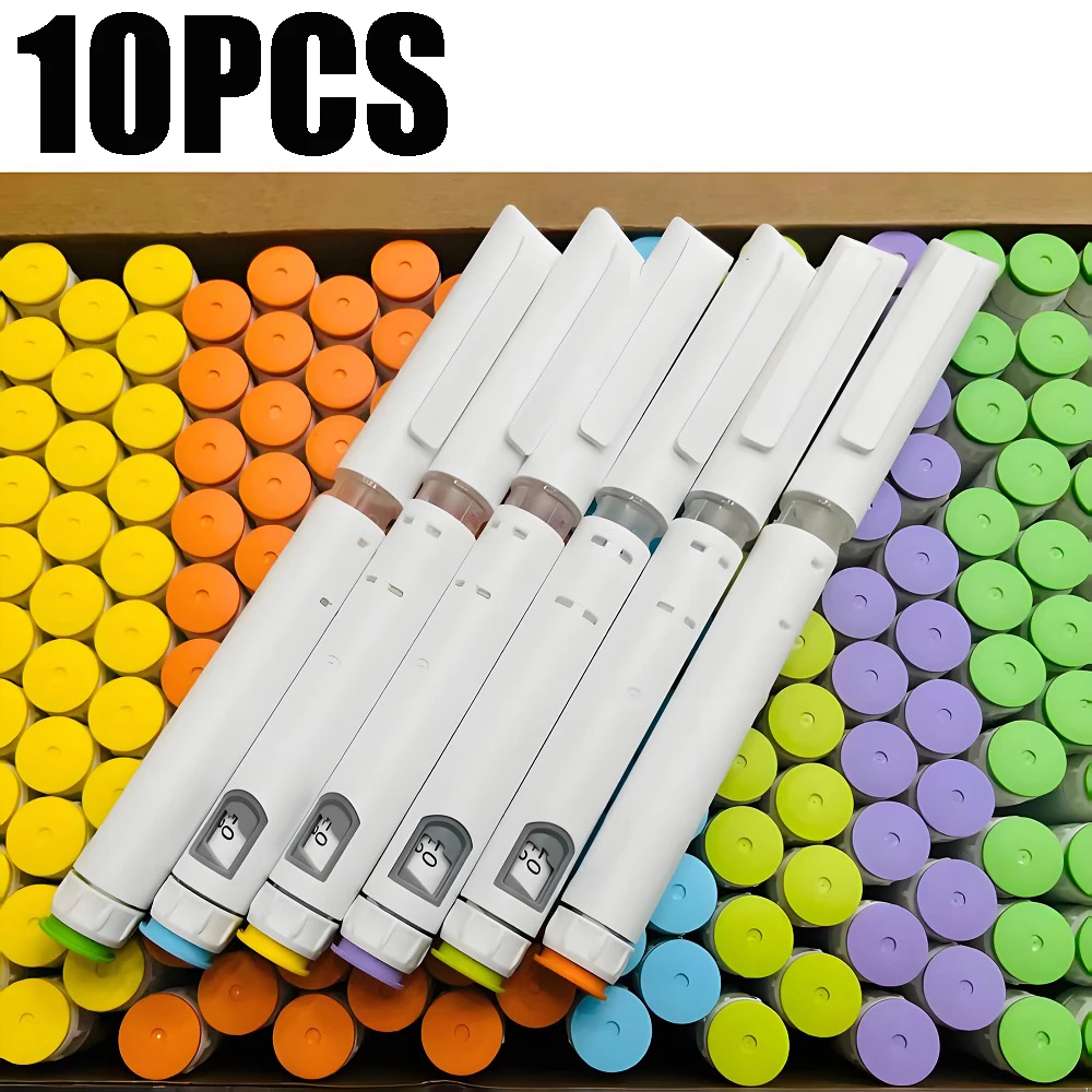 

10PCS 60U Dose-adjustable Plastic 5mg 10mg Injection Disposable Injection Pen for Safe Body Care