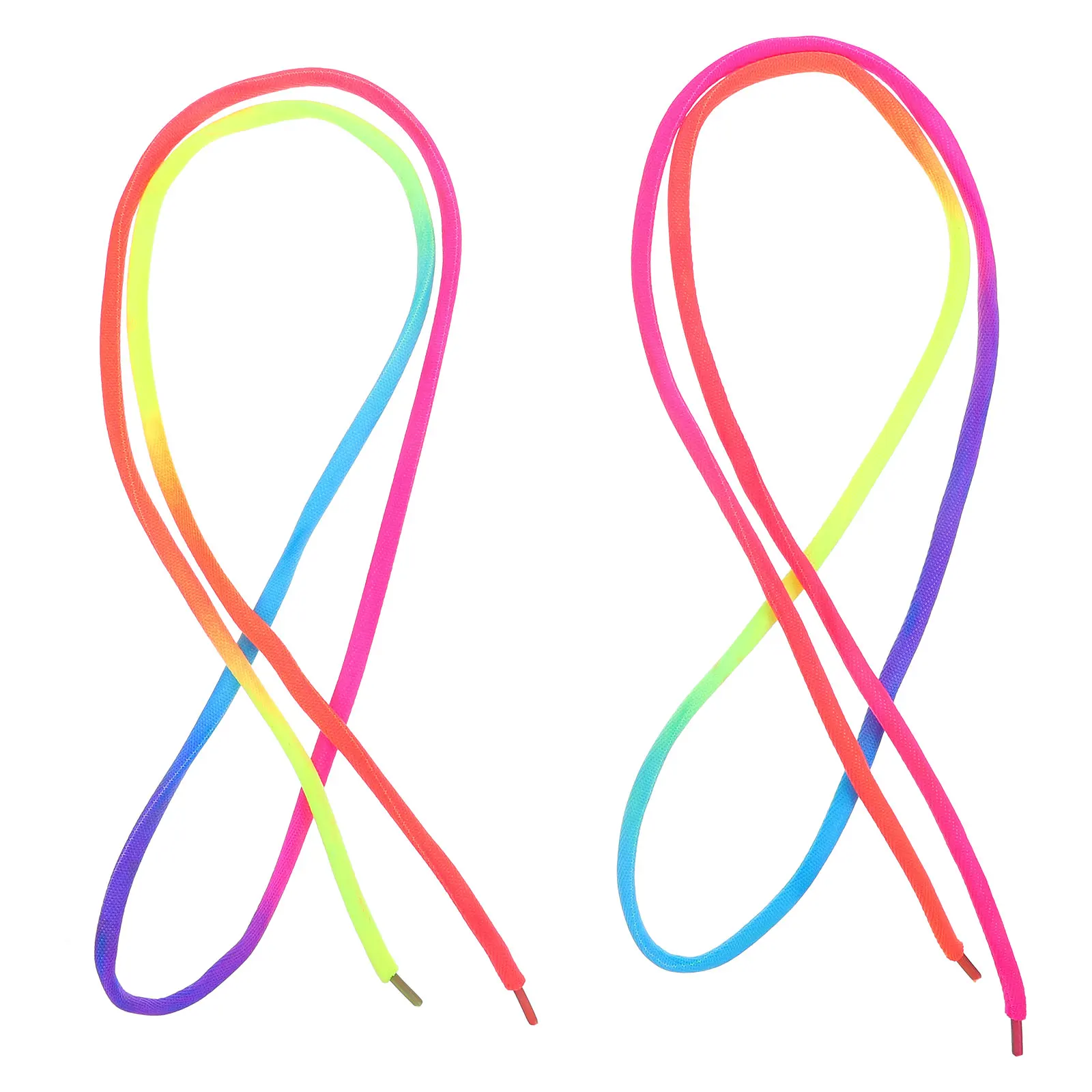 

Colorful Shoelaces Tie Dye Thick Round for Sneakers Colored Flash Fun Shoestring