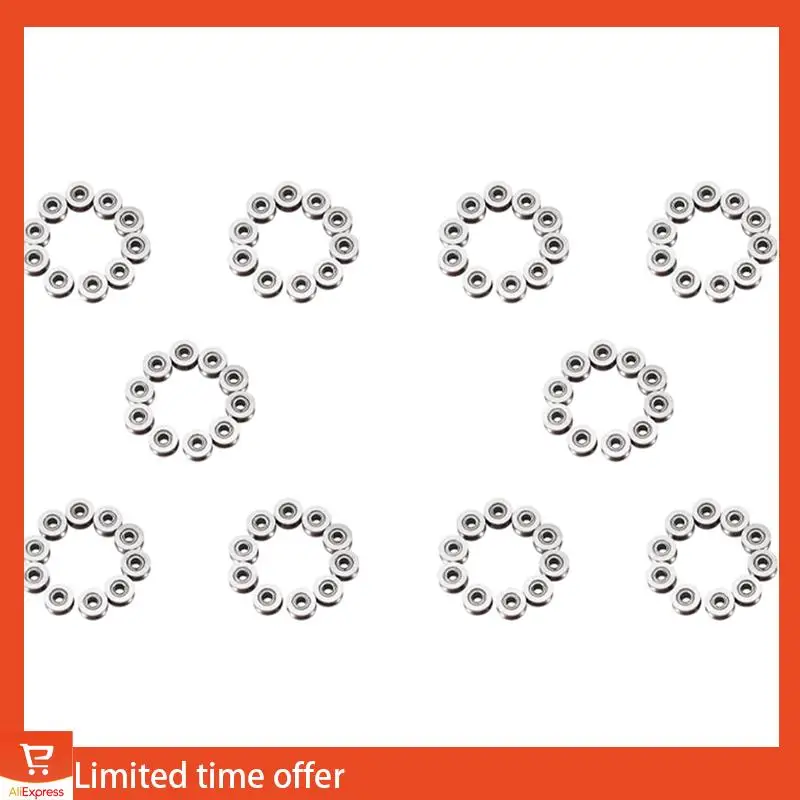 Verse 100 Stuks U Groeflager U624ZZ Koolstofstaal Duurzaam V Groef Kogellager Katrol Voor Spoor Lineaire Motion Systemen