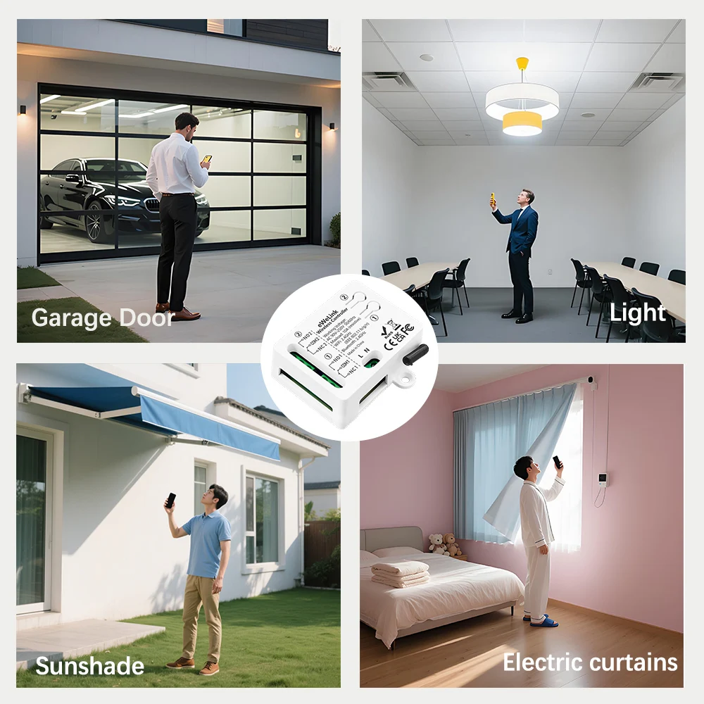 Ewelink WiFi Smart Switch AC 110V 220V 2CH Relay Receiver Inch Timing Mode with Google Assist,Alexa,IFFFT for Lamp/Garage Door