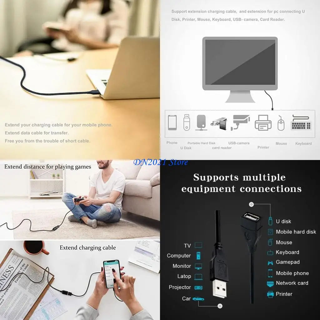 

F3KE Новый удлинительный кабель USB 2,0 между мужчинами и женщинами, жесткий диск для зарядки данных, U-диск, USB-кабель для