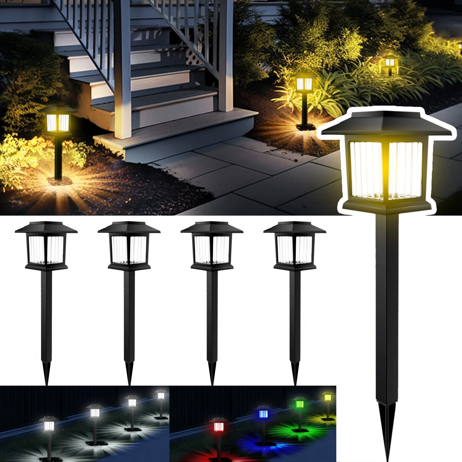 

Solar LED Pathway Lights Lawn Lamp Outdoor Solar Powered Lighting IP44 Waterproof for Courtyard Garden Pathway Lawn Decorations