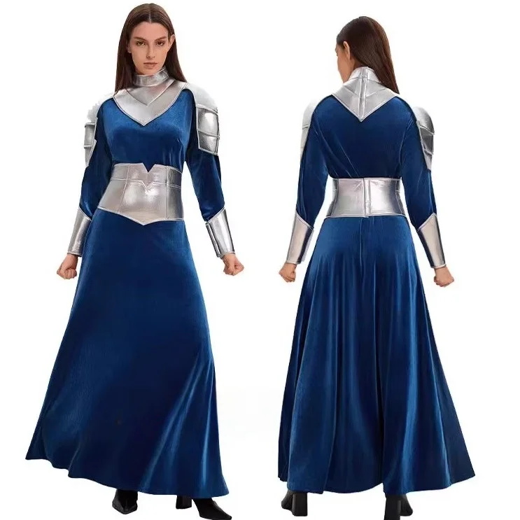 Costume da combattimento per Halloween per adulti Cavaliere medievale Guerriero Performance Cosplay Vestito da donna Puntelli di scena Abbigliamento etnico