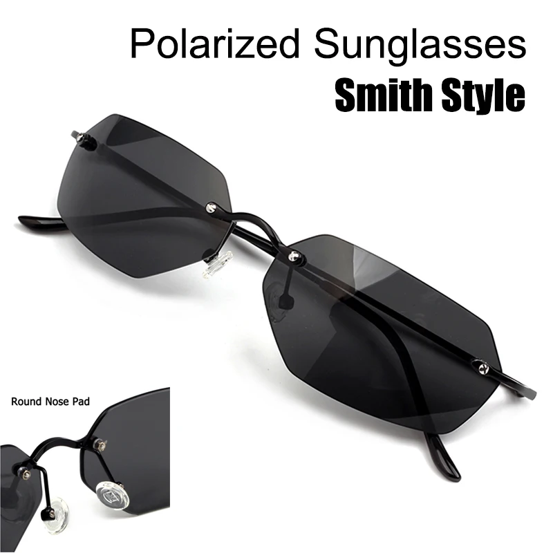 Coole The Matrix Neo Style polarisierte Titan-Sonnenbrille, ultraleichte randlose Herren-Sonnenbrille im Markendesign, Oculos De So
