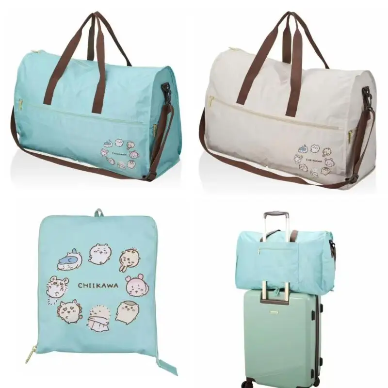Chiikawa Cartoon Fold Travel Bag Printing Large Capacity Trolley Case Clothing Storage Duffel Bag New Bags for Woman Kawaii