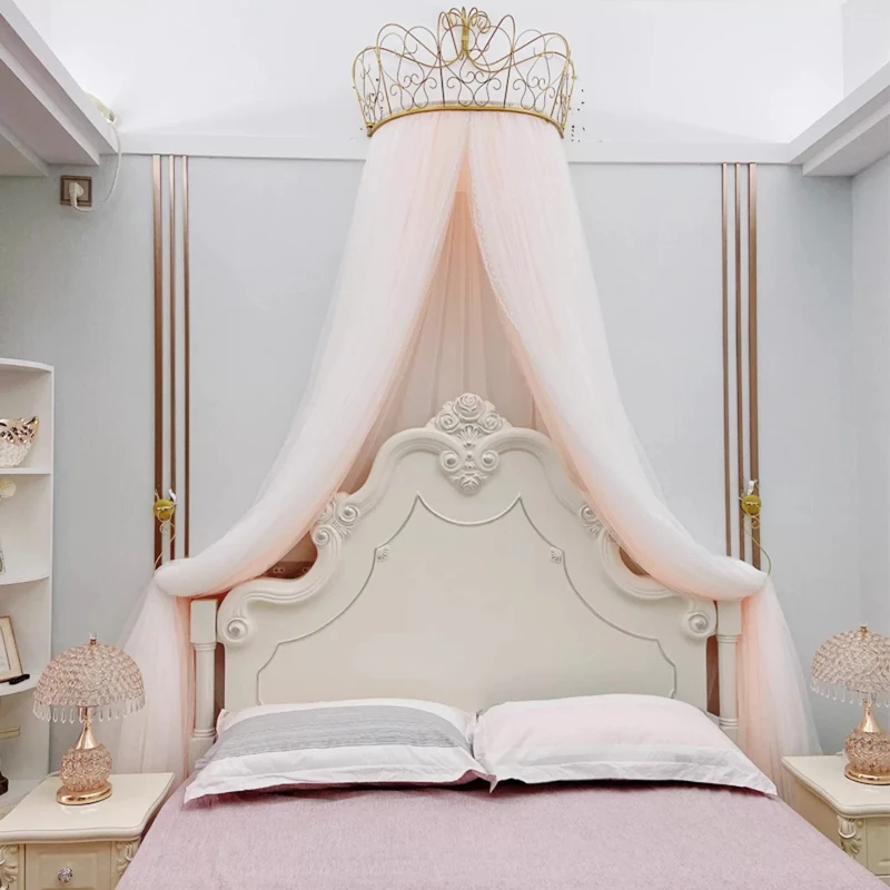 

Bed mantle mosquito net household lace bed head curtain gauze net simple and elegant decorative bedroom bed curtain