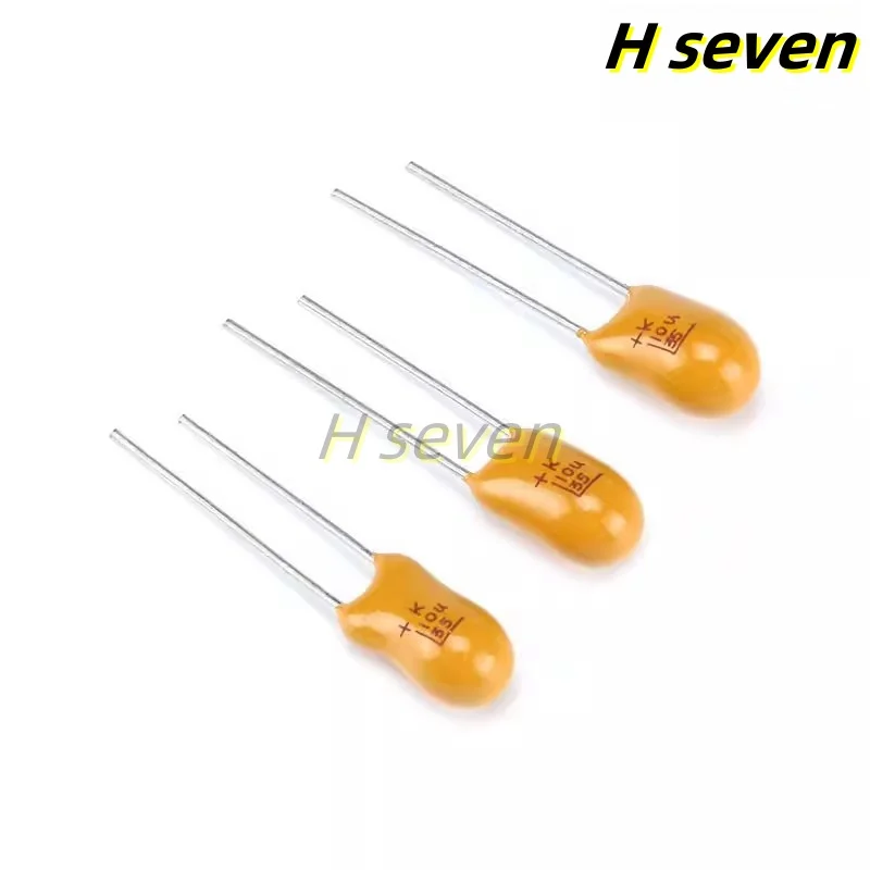 10pcs Direct Insertion Yellow Tantalum Capacitor 16V25V35V50V 0.1UF 0.22UF 1UF 3.3UF 6.8UF 10UF 22UF 47UF 100UF