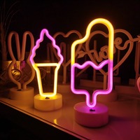 Ice Cream LED Neon Light Festival Decoration Luminous Neon Lamp Bedroom Living Room KTV Bar Party Home Hanging Decor Gift
