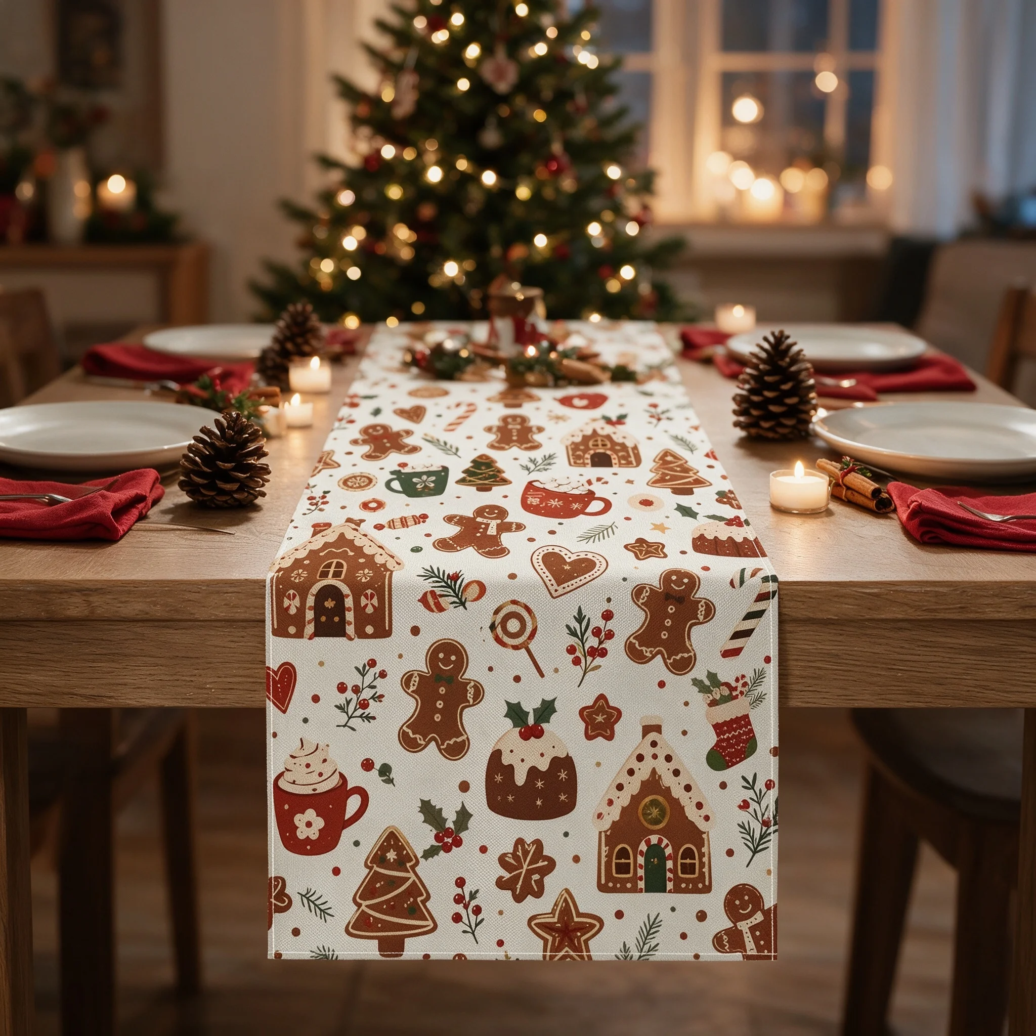 180cm Christmas Table Flag, Home Kitchen Table Decoration, 2027 New Christmas Party Supplies, Reusable New Year Gifts