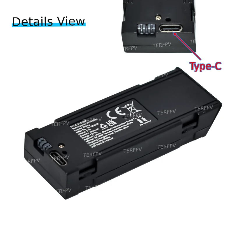 Oryginalna bateria do drona GT8, do quadcoptera GT8Max z profesjonalną kamerą 8K, 3.7V 1300MAH, 20 minut pracy. — zdjęcie produktu 3
