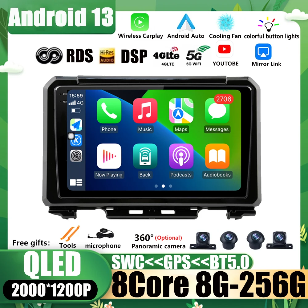 

Car Radio Android 13 For Suzuki Jimny JB64 2018 - 2021 9" Stereo Multimedia Navigation GPS Video Player DSP Wireless Carplay 4G