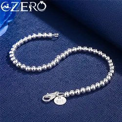 Christmas gifts charm 925 Sterling Bracelet 4MM beads chain for woman Popular brands jewelry fashion Wedding party