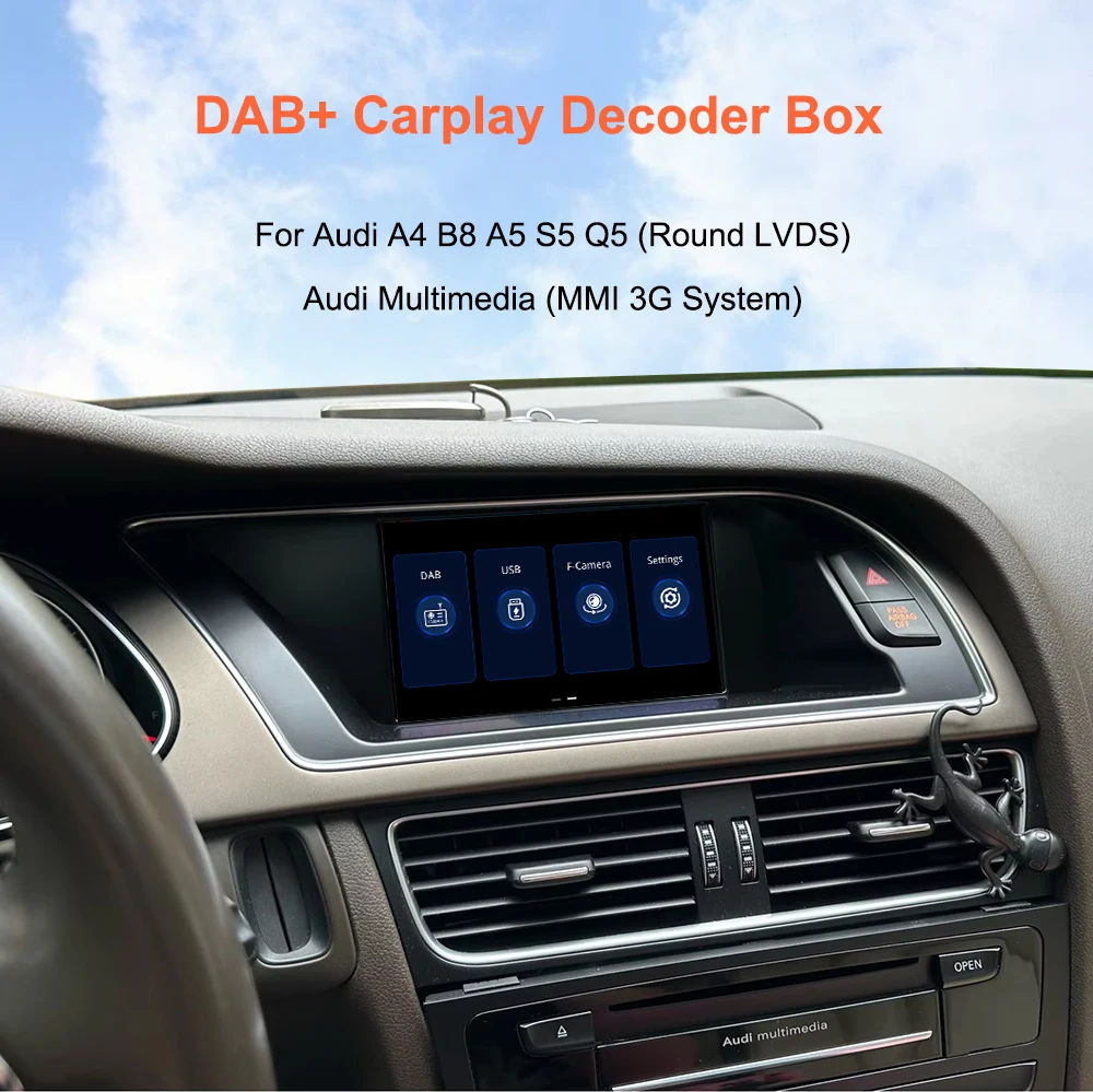 Bonroad DAB+ Carplay Android Auto Nachrüstmodul für Audi MMI 3G A4 B8 A5 S4 S5 Q5 2009-2015 Airplay Mirror Link Interface Box – Detail 2