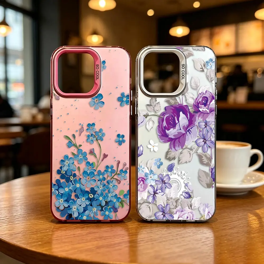 Clear Phone Case For OPPO RENO 16 16F 15 15F 14 13 13F 12 12F 11 11F 10 8 8Z 8T 7 7Z 6Z 5F Funda Capa Cover Beautiful Flower