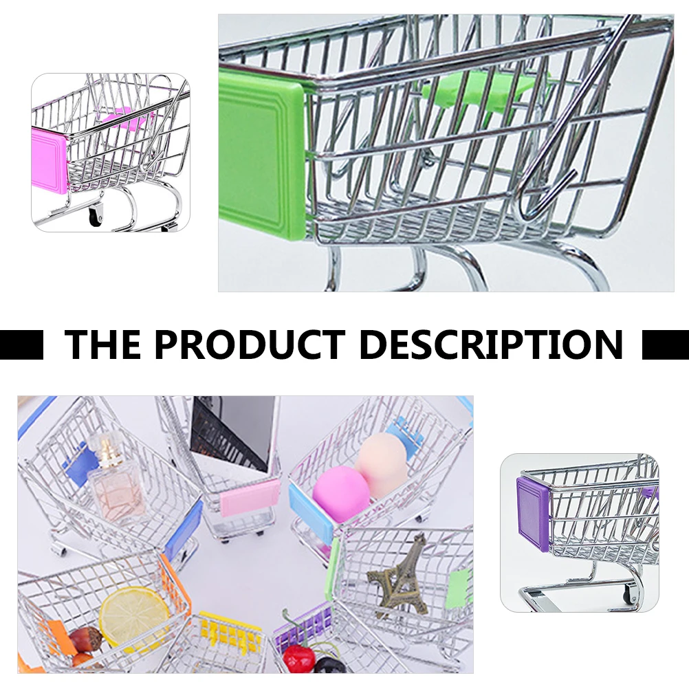 

Mini Iron Cart Food Baskets Practical Snacks Basket Kitchen Tool Creative Food Presentation Holder Sturdy Storage Decor