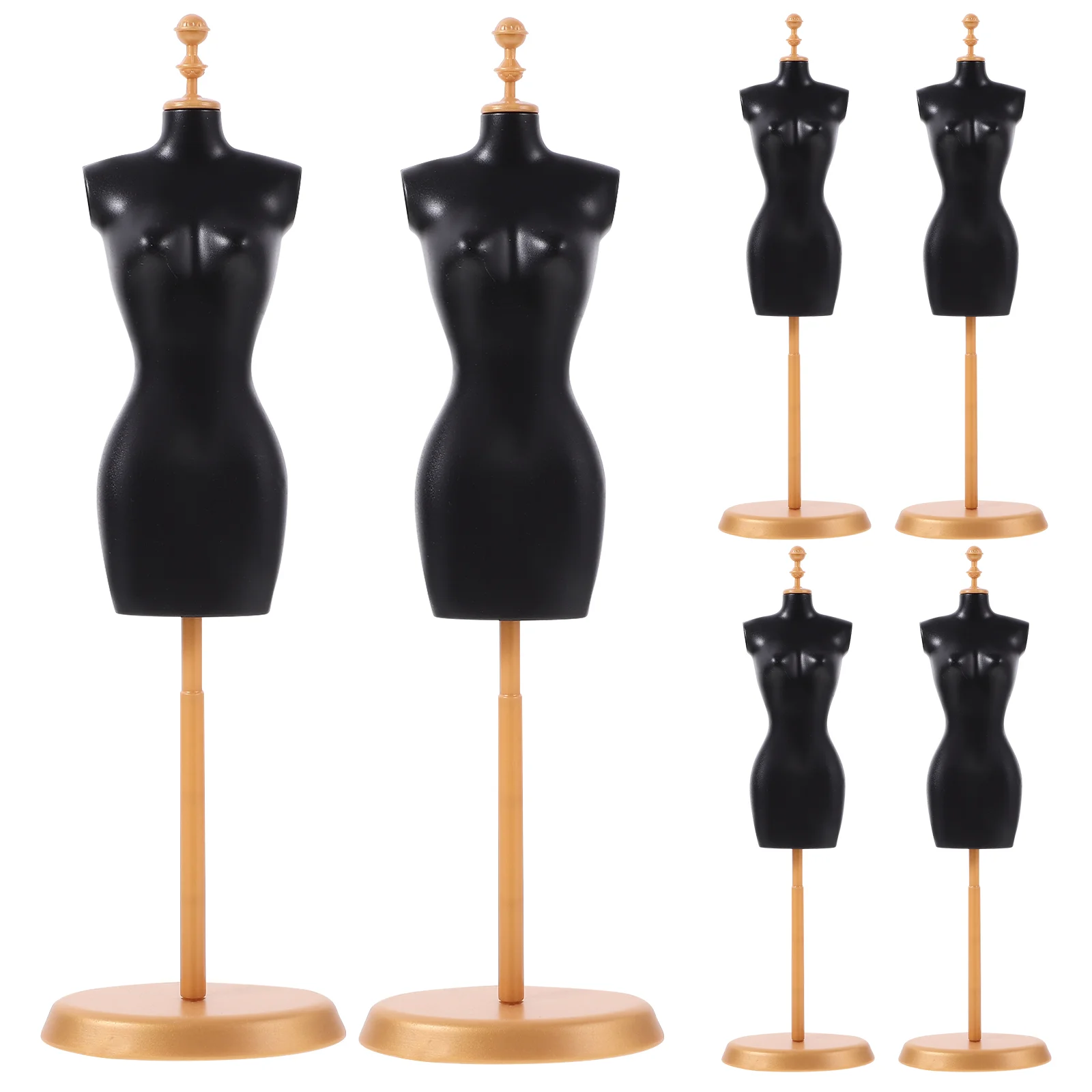 Soporte de maniquí para decoración de casa de muñecas, ropa con Base, modelo de ropa, vestido, cuerpo, forma de plástico, exhibición reutilizable, 6 uds.