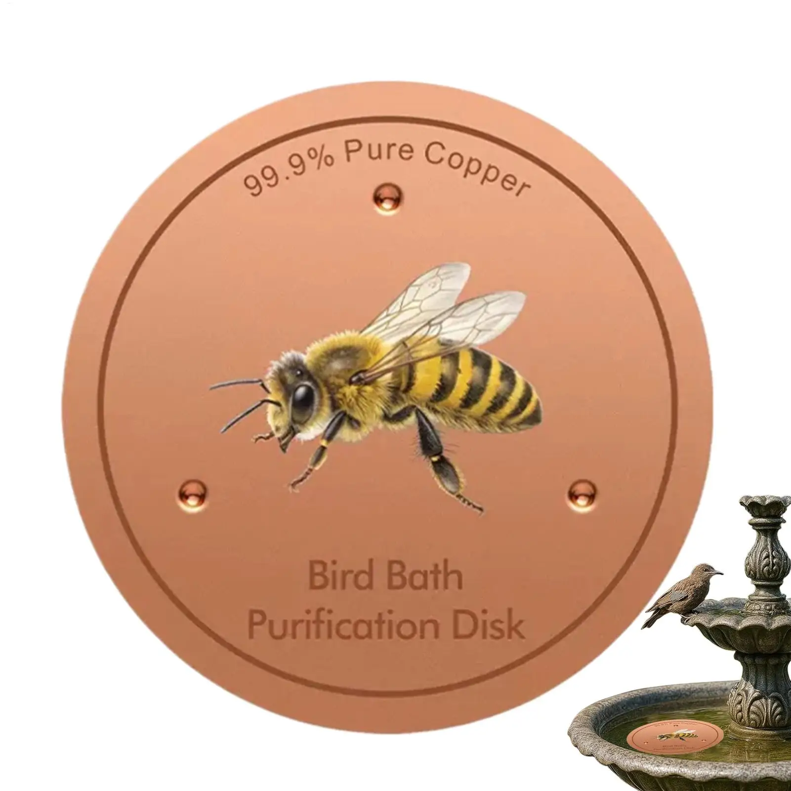 Bird Bath Disk Bath Disk Ornaments Feeder Accessories Triple-Point Support Purifier Plate for Patio Fountain Garden Bowl Lawn