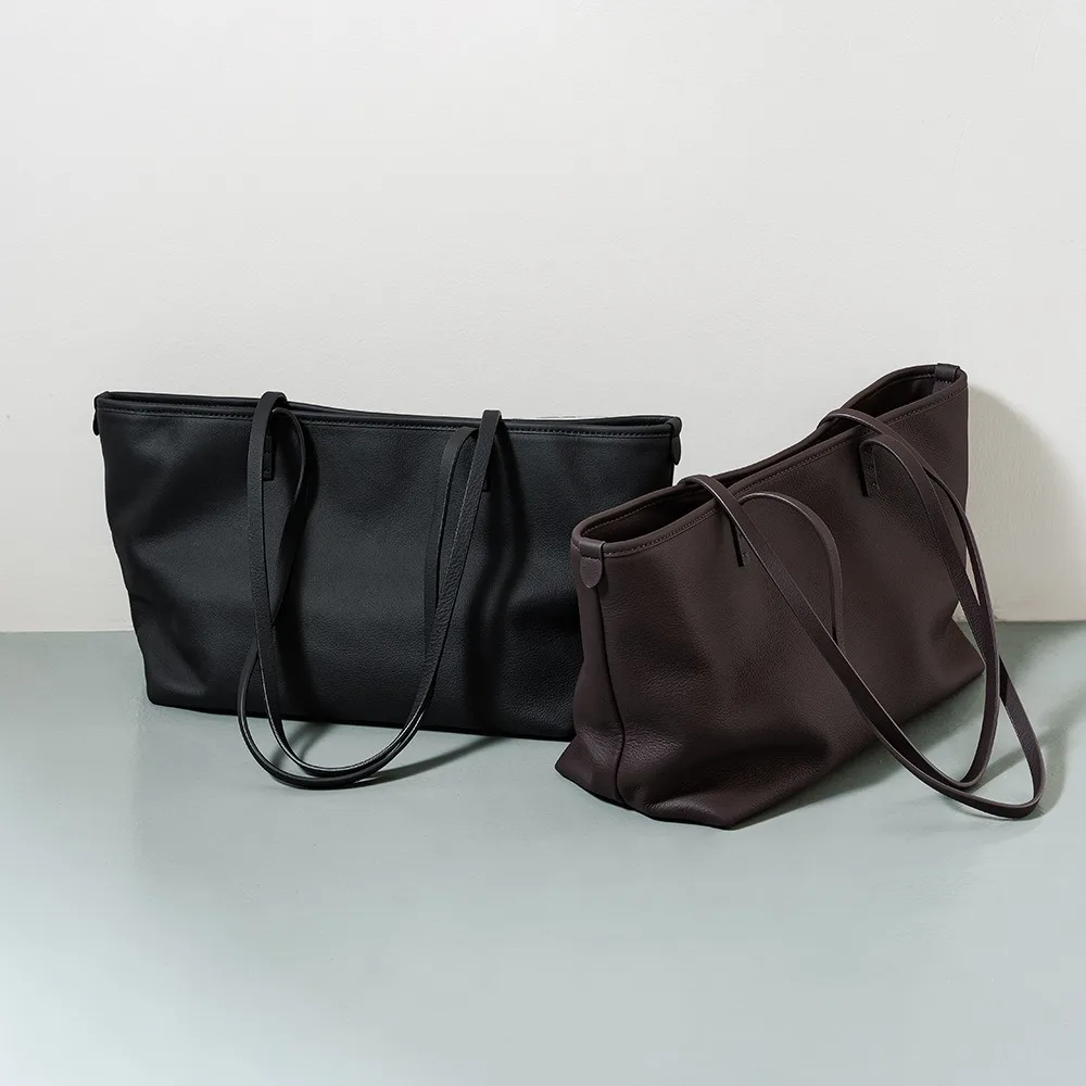 

First Layer Cowhide Tote High-end Sense, Large-capacity Underarm Shoulder Bag Casual Simple Fashion High-end Shopping Bag