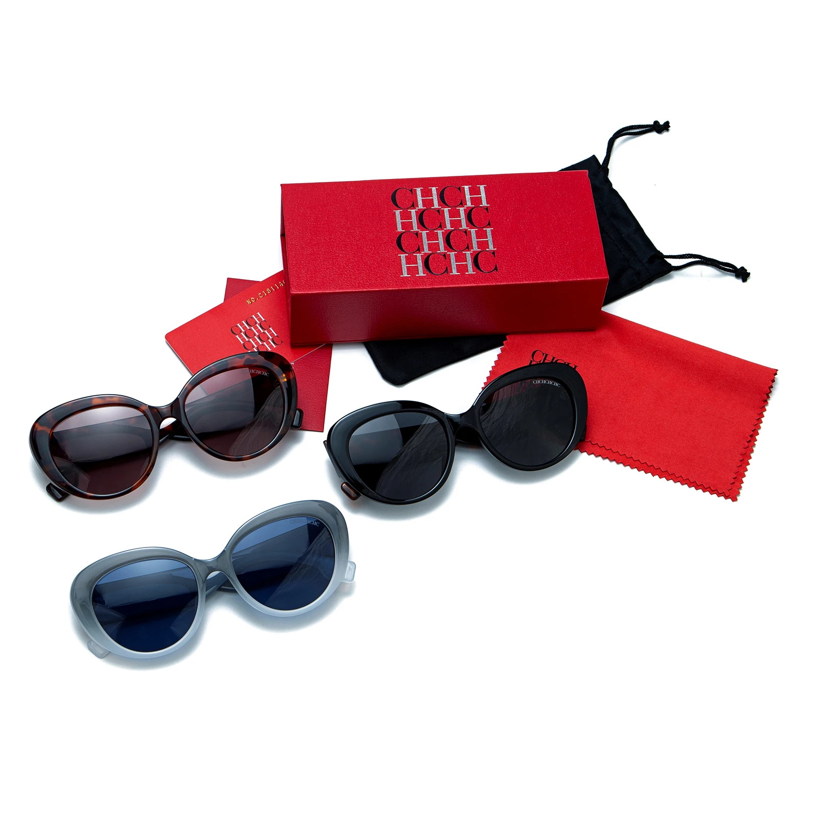 Vintage Cat Eye Sunglasses TR Acetate Hybrid Color Block Luxury Gift Multi Occasion Fashion Women Red Box