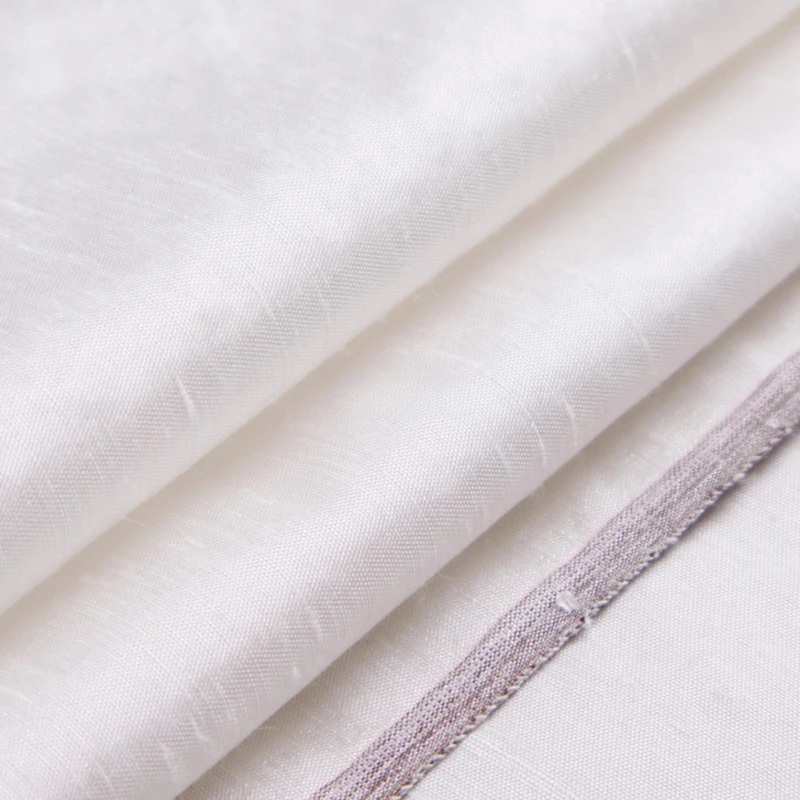 

Белая легкая шелковая блестящая микроплиссированная ткань Dupioni для дизайнерского шитья платья Hanfu в древнем стиле, оптовая продажа материала