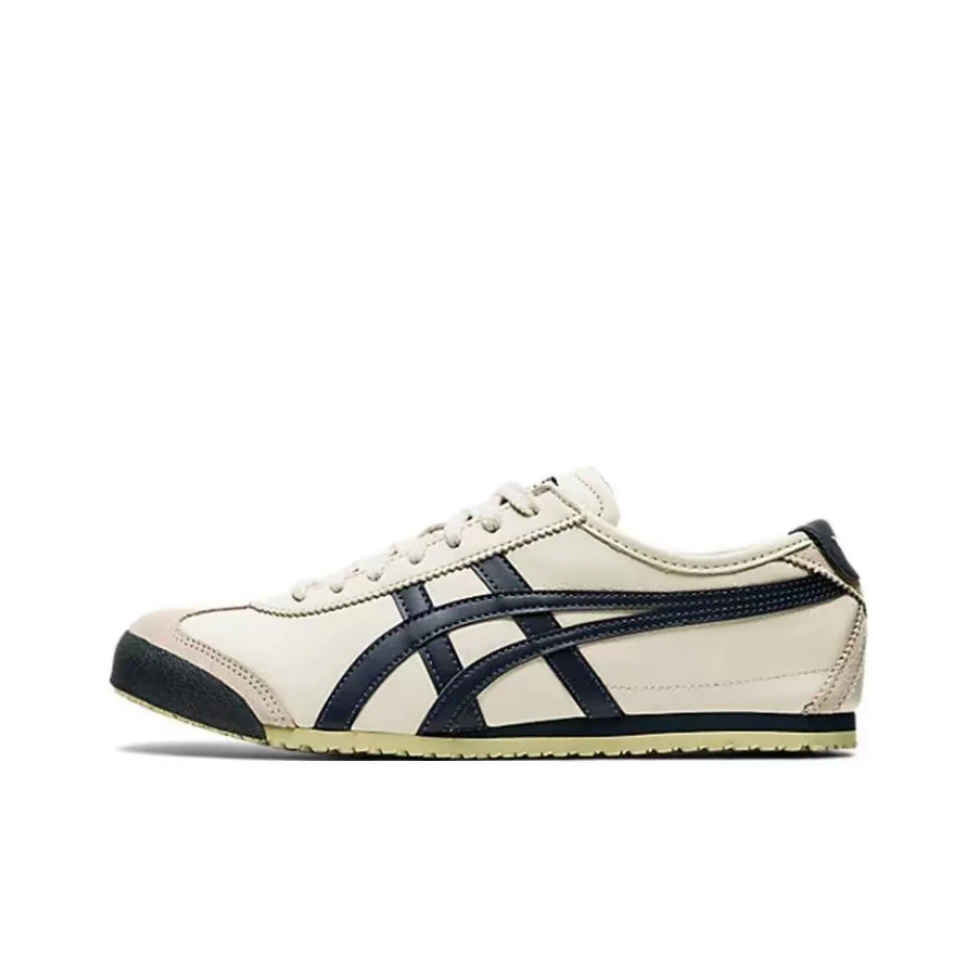 Onitsuka Tiger MEXICO 66 Unisex Beige/Navy Low-Top Outdoor Shoes  Non-Slip Casual Everyday Comfort & Durability DL408-1659
