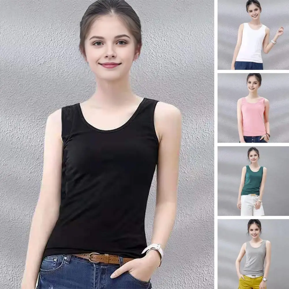 Relaxed Fit Tank Top Slim Fit Round Neck Women's Tank Top Quick-drying Streetwear Vest with Breathable Comfort Women Sleeveless