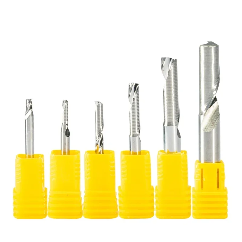 1pc3.175/4/6/8/10/12mm CNC Woodworking Metal Aluminum PVC Milling Cutter Single Flute End Mill Router Bit Engraving Cutting Tool