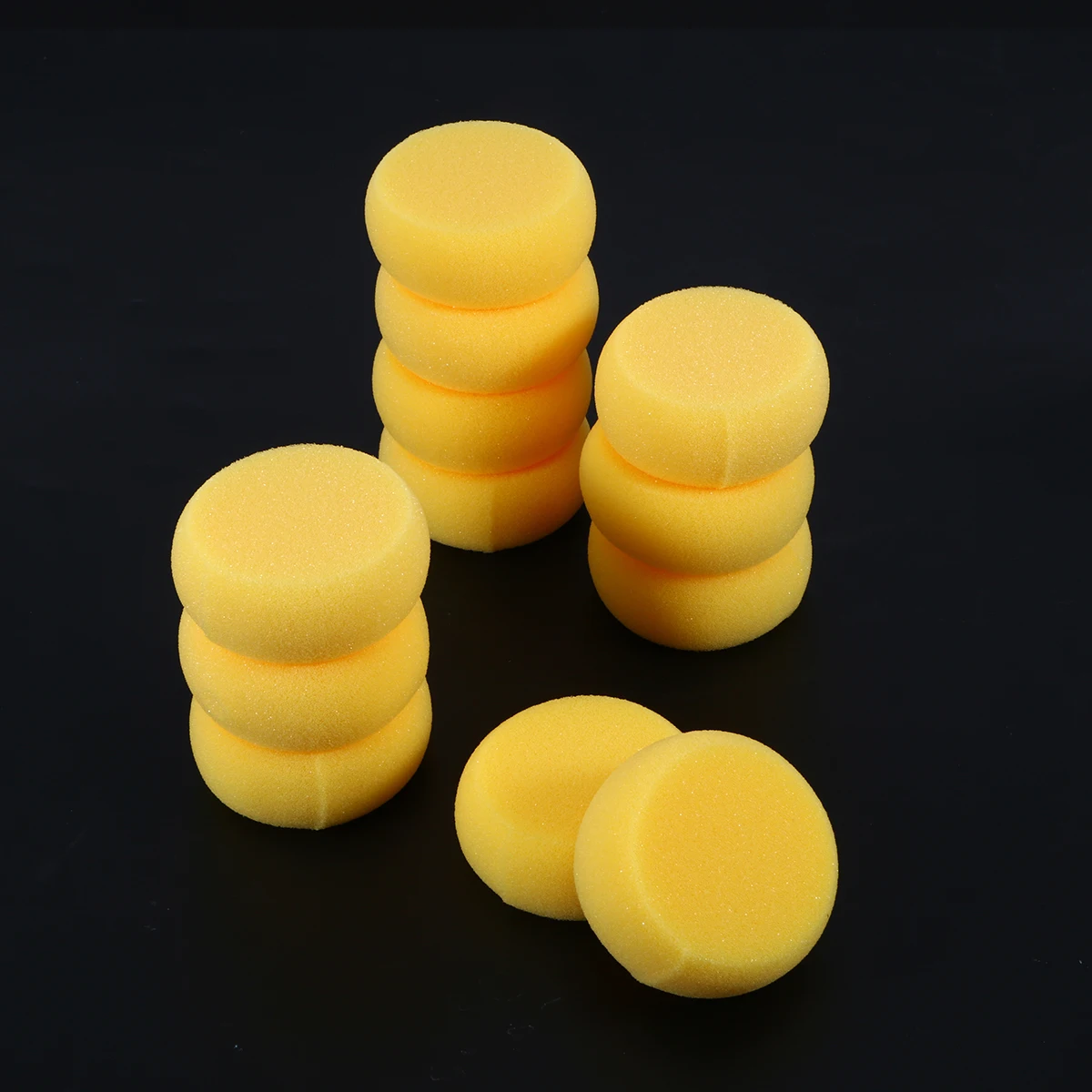 12pcs Yellow Round Cake Sponge Round Synthetic Watercolor Artist Sponges For Painting Crafts Pottery Round Cake Sponge(Yellow)