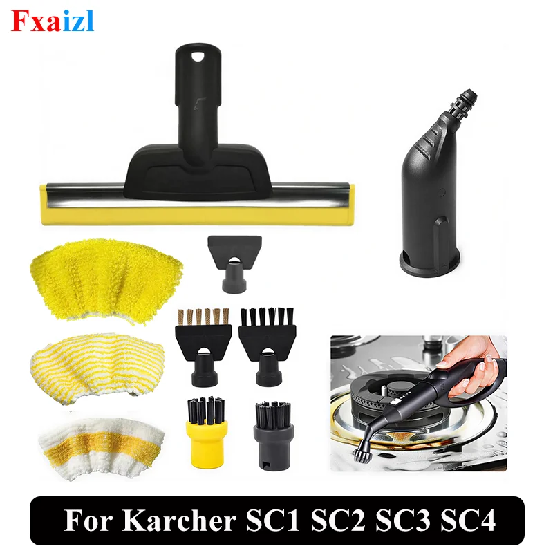 Ersatz für Karcher SC1 SC2 SC3 SC4 SC5 Handdampfreiniger, Bürstenkopf, Ersatz-Mopptücher, Abdeckdüse