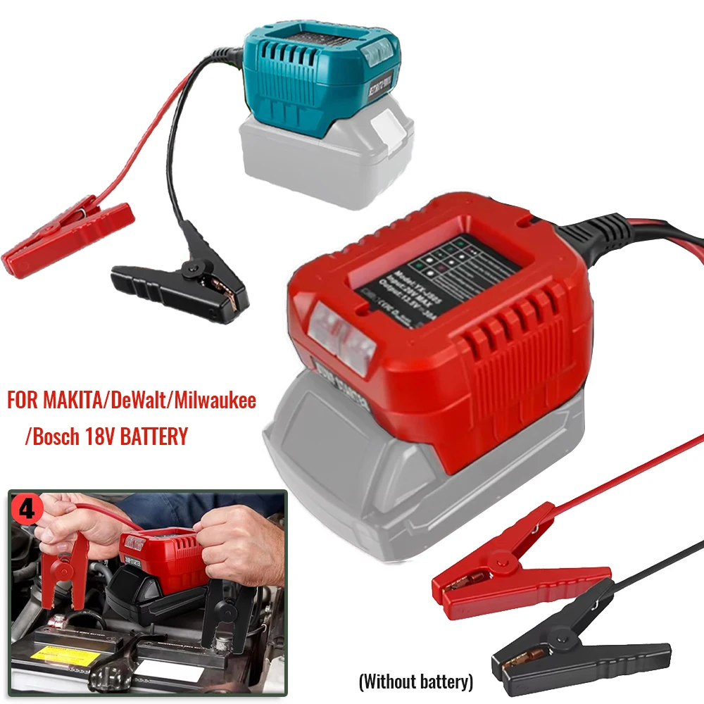 

Automotive Emergency Ignitor for Dewalt/Makita/Milwaukee/Bosch 18V Battery Automotive Universal Car Battery Starting Booster