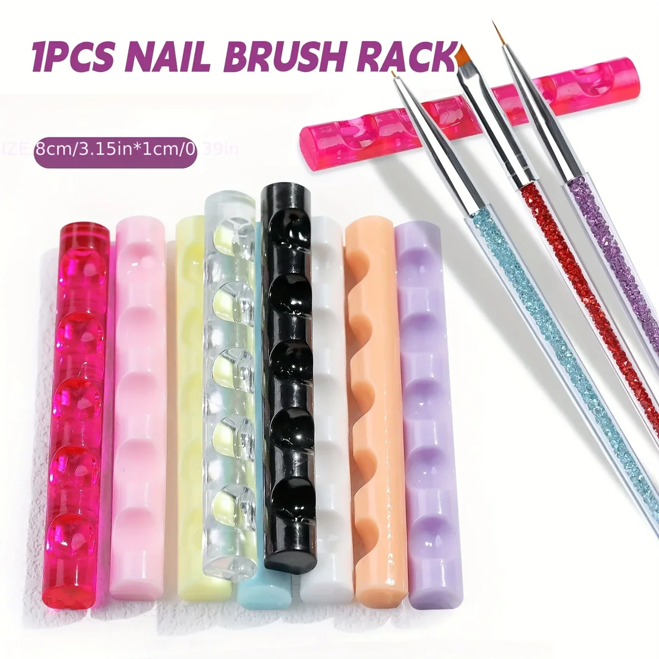 5 Grid Nail Brush Rack Shelf Organizer Acrylic Clear Pen Rest Stand Display Holder Accessory Manicure Tools