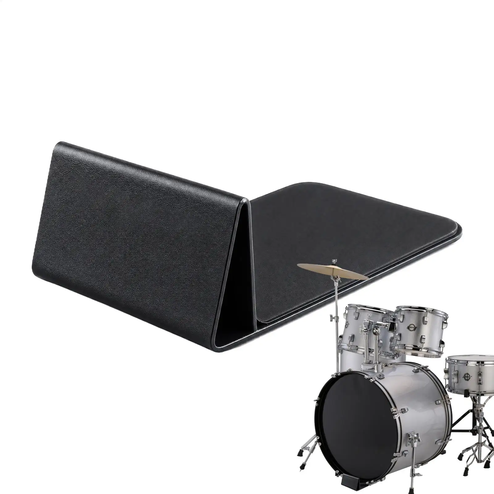 Non-Slip Shock-Absorbing Drum Carpet Stopper Portable Metal Drum Creep Block for Drummers Musicians Beginner Home Studio Outdoor