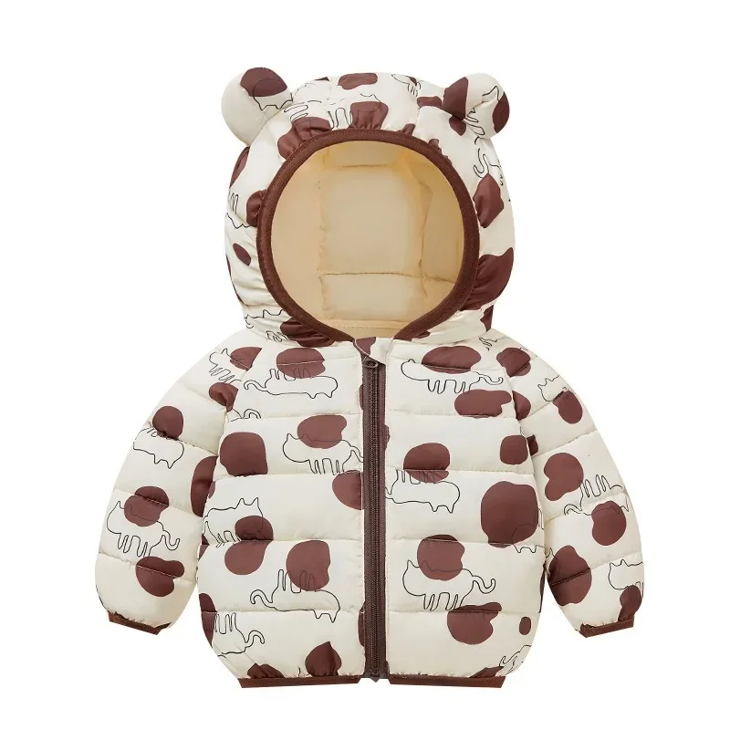 

Children's Cotton-padded Autumn and Winter Warm Printed Jacket Hooded Cotton-padded Jacket for Boys Girls Jackets for Children