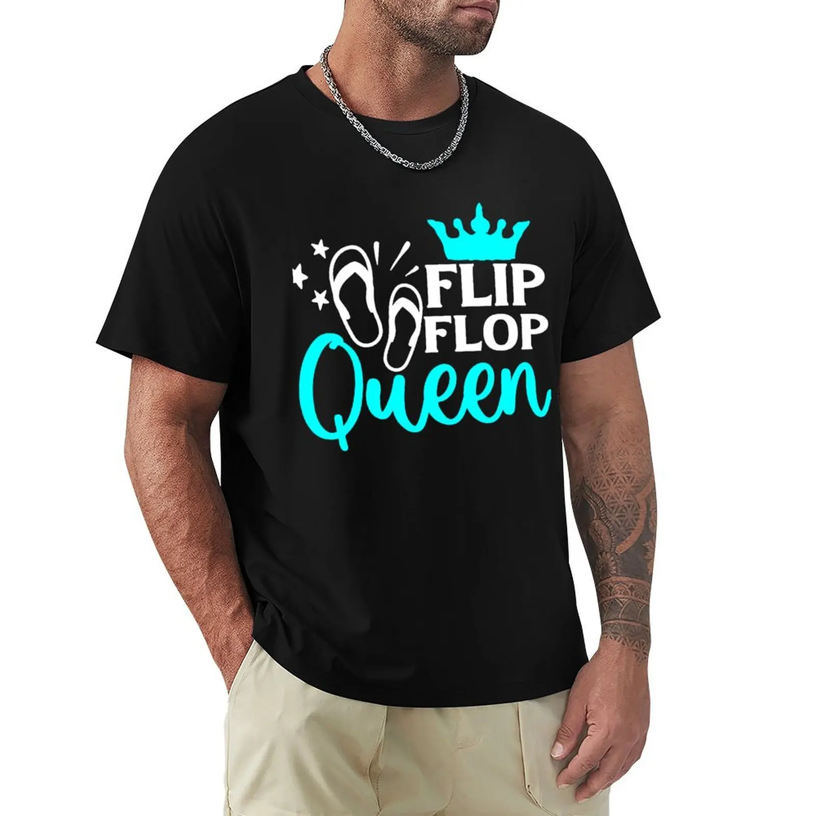 flip flop queen happy summer holiday at the beach for mom for sister or for friend T-Shirt t shirt man designer T-Shirt