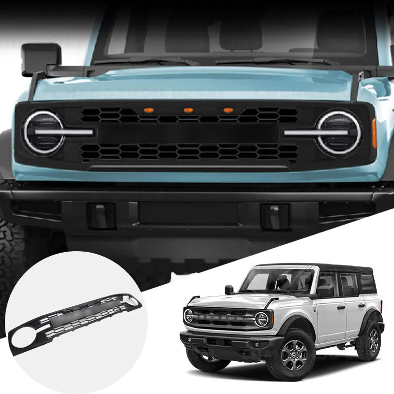 

Grille Front Accessories Raptor style 4 2 Door Bumper Glossy Black for Ford Bronco 2021 2022 2023