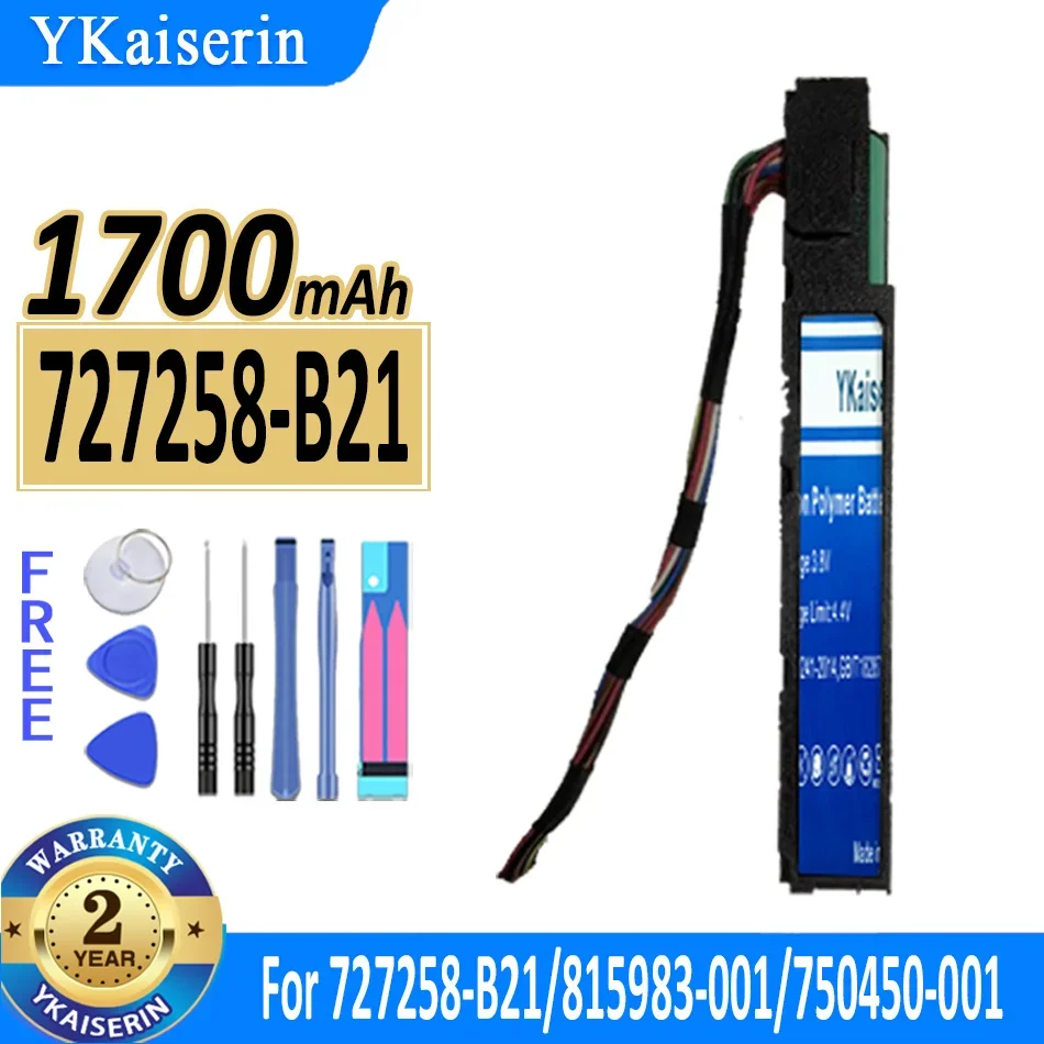 

1700mAh YKaiserin Battery 727258B21 for HP 727258-B21/815983-001/750450-001/878643-001 96W SMART STORAGE Bateria