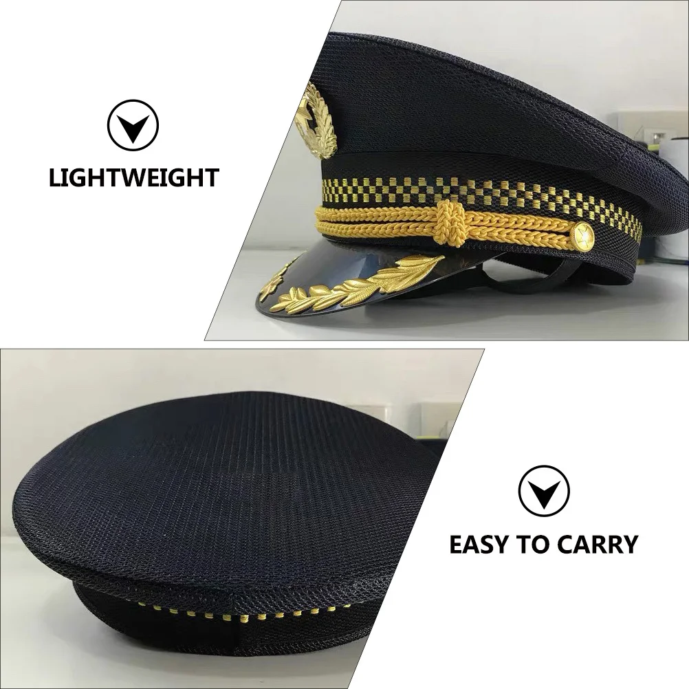 

High-Quality Airline Pilot Captain Caps Stylish Uniform Hat for Stage Performance Costume Cosplay Supplies Airline Captain Hat