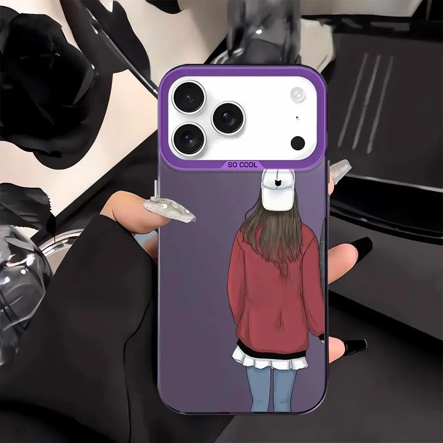 เคสโทรศัพท์ลายคู่รักด้านหลัง สำหรับ iPhone XR 16 17 Pro Max 13 12 11 14 XS 16e 17Air 15 Plus